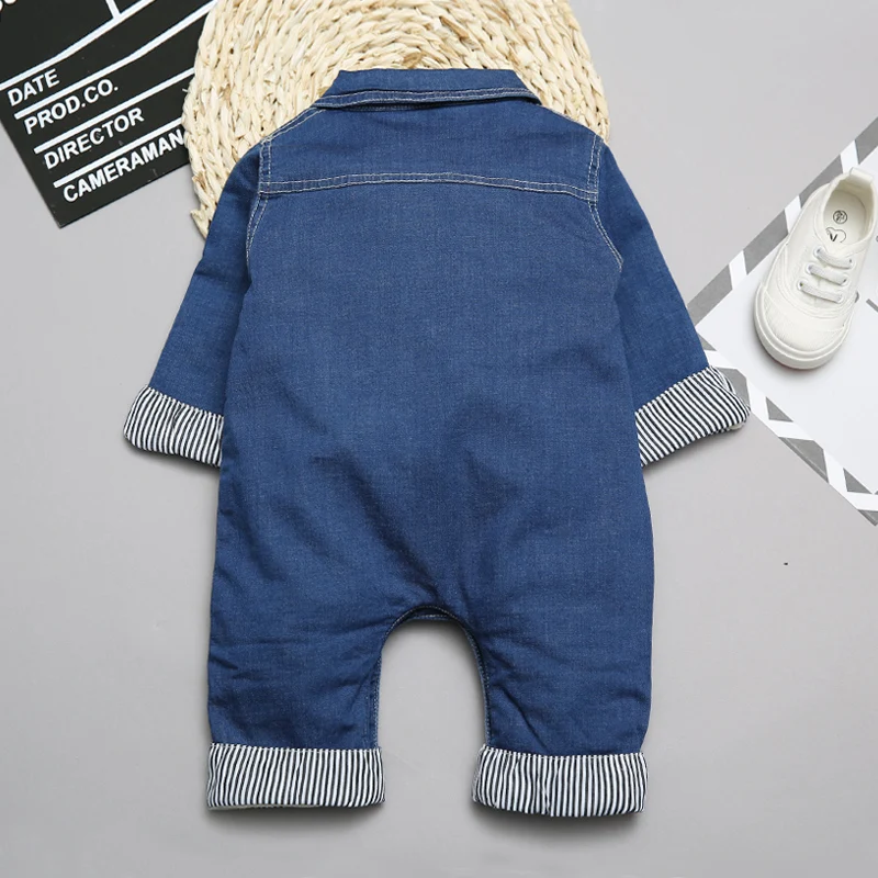 new fashion spring autumn baby winter rompers infant jean jumpsuit child thicken clothes children long sleeve solid clothing | Детская