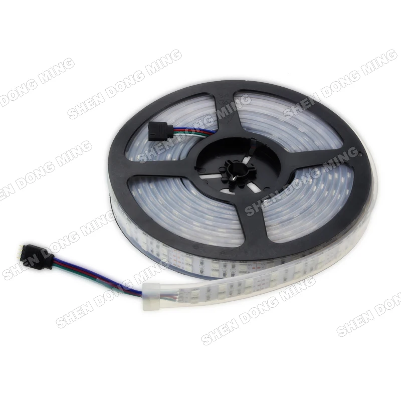 

Двухрядсветодиодный Светодиодная лента 120led s/m 5m 12V RGB 5050, Светодиодная лента, водонепроницаемая трубка IP67 для украшения дома, гибкая светодиодная лента, лента, веревка