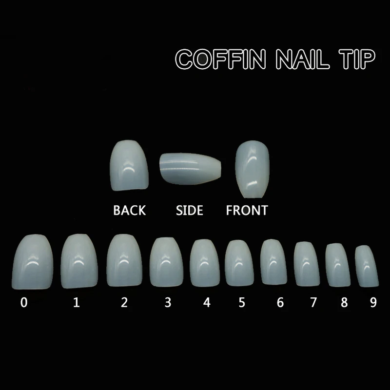 500 шт./упак. новая форма гроба накладные ногти натуральные/прозрачные