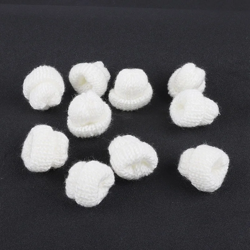 Мини Кепка с помпоном 3 см* 3,5 см Рождественская зимняя мини маленькая шерстяная шапка с помпоном DIY ручной работы одежда веревка материал игрушка аксессуары