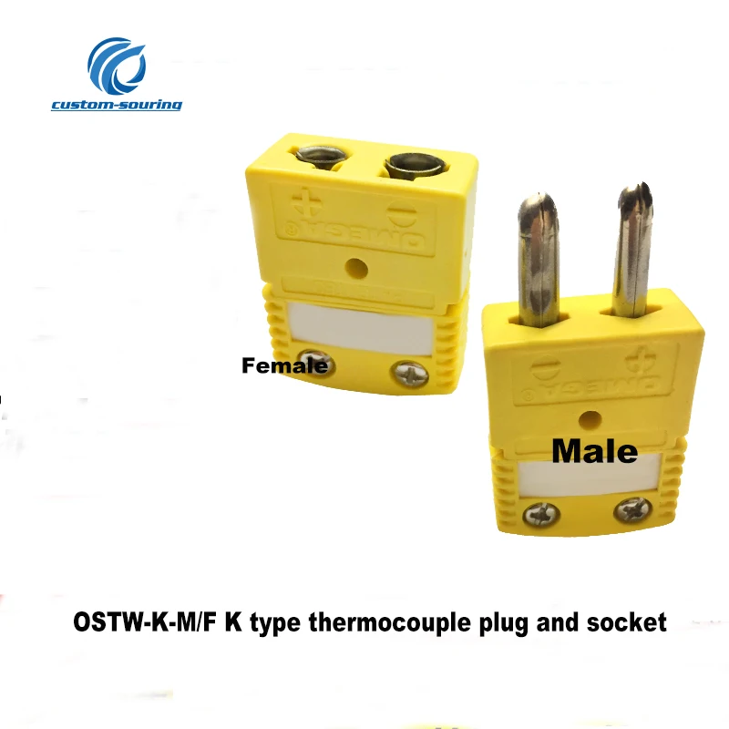 

Original 10pc K type thermocouple plug and socket thermocouple connector OSTW-K-M/F Free shipping