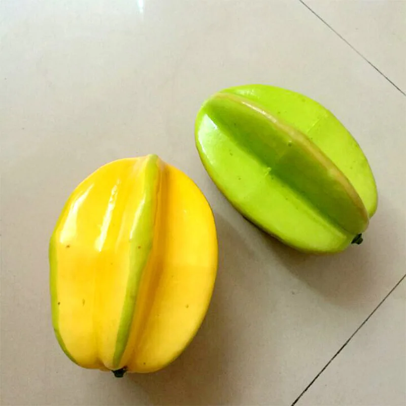 Green carambola Пластиковый пенный реалистичный имитация, модный реквизит для свадебной вечеринки, 1 шт., Хит, искусственный ребенок, образование, поддельные фрукты, овощи - Цвет: Green carambola