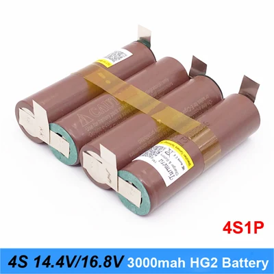 4S1P HG2 3000mah Аккумулятор 18650 hg2 3000 мАч 20 Ампер 12,6 в до 25,2 в отвертка батарея сварные полоски для пайки 3S 4S 5S 6S батарейный блок(по индивидуальному заказу - Цвет: 4S1P HG2 3000mah