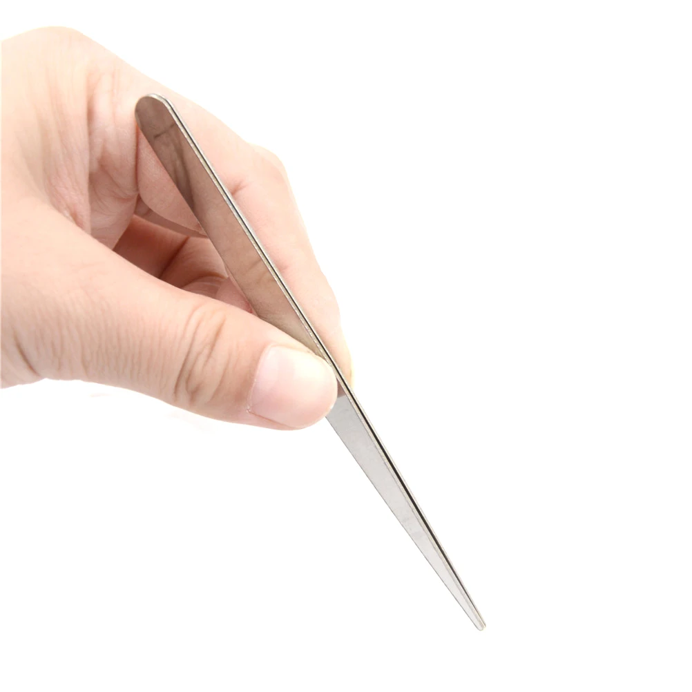 

1pcs 12cm Straight Tweezers DIY High Quality Stainless Steel Hand Tools Fine Point Silver Tone PoInty Tweezers