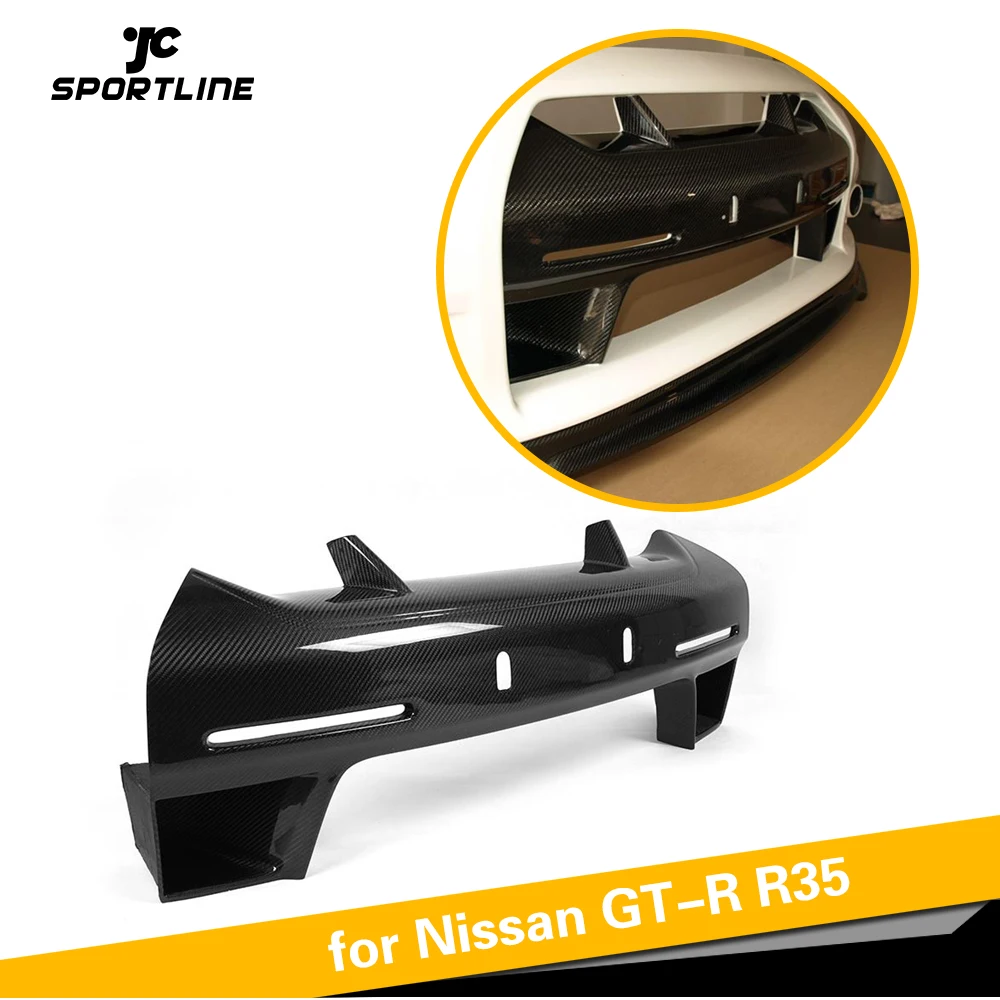 

Carbon Fiber Front Bumper Grille Plate Bar Grill Frame Auto License Plate Fit For Nissan GT-R R35 2012 2013
