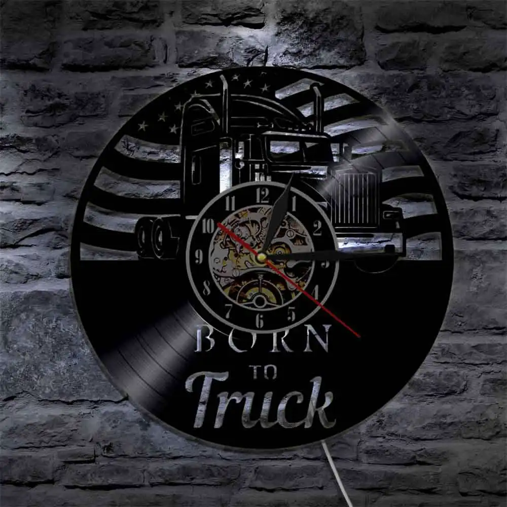 Настенные декоративные часы Born To Truck винтажные виниловые настенные с