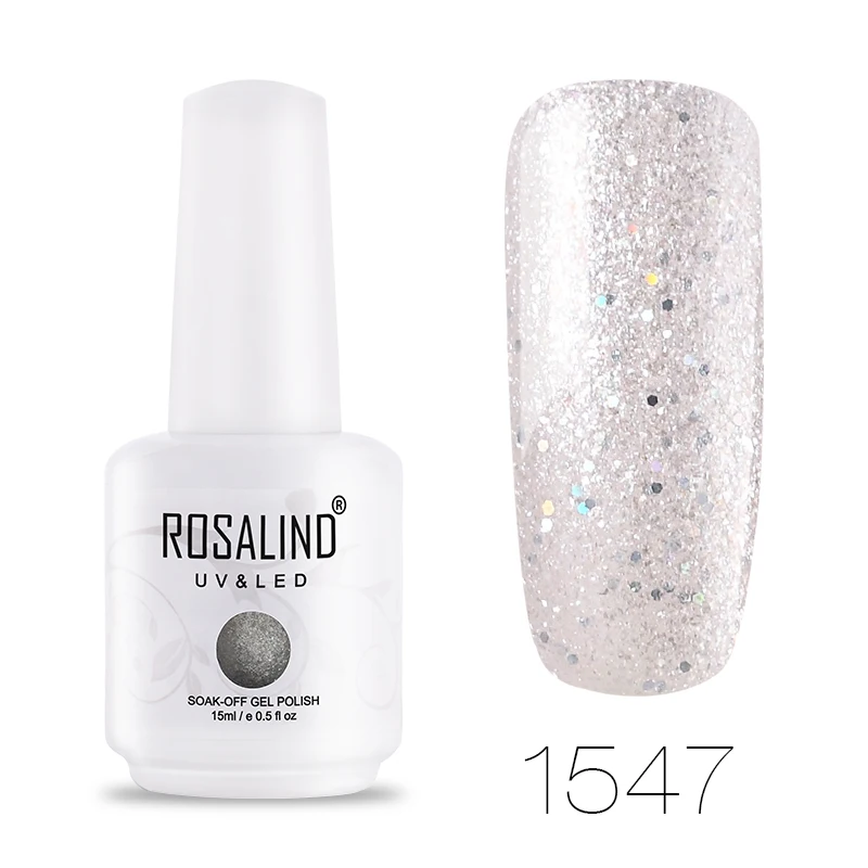 1547 ROSALIND гель 1S 15 мл Гель-лак для ногтей большая белая бутылка 60 чистых цветов впитываемый Праймер УФ-Гель-лак для ногтей для маникюра - Цвет: 1547