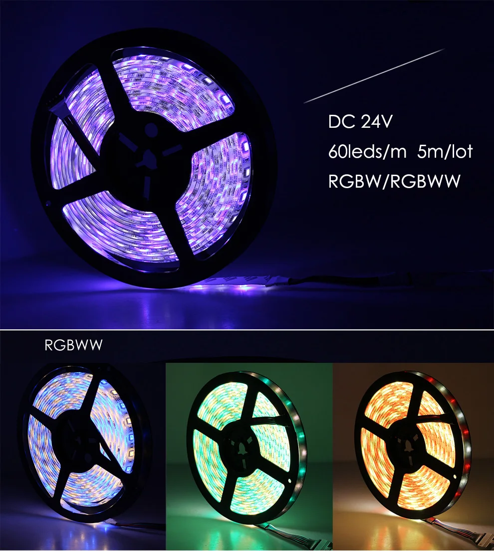 RGB RGBW светодиодный ленточный светильник 5050 DC24V 300 светодиодный s гибкий светодиодный ленточный 60 Светодиодный s/m Водонепроницаемая неоновая лента для ТВ подсветки домашнего декора