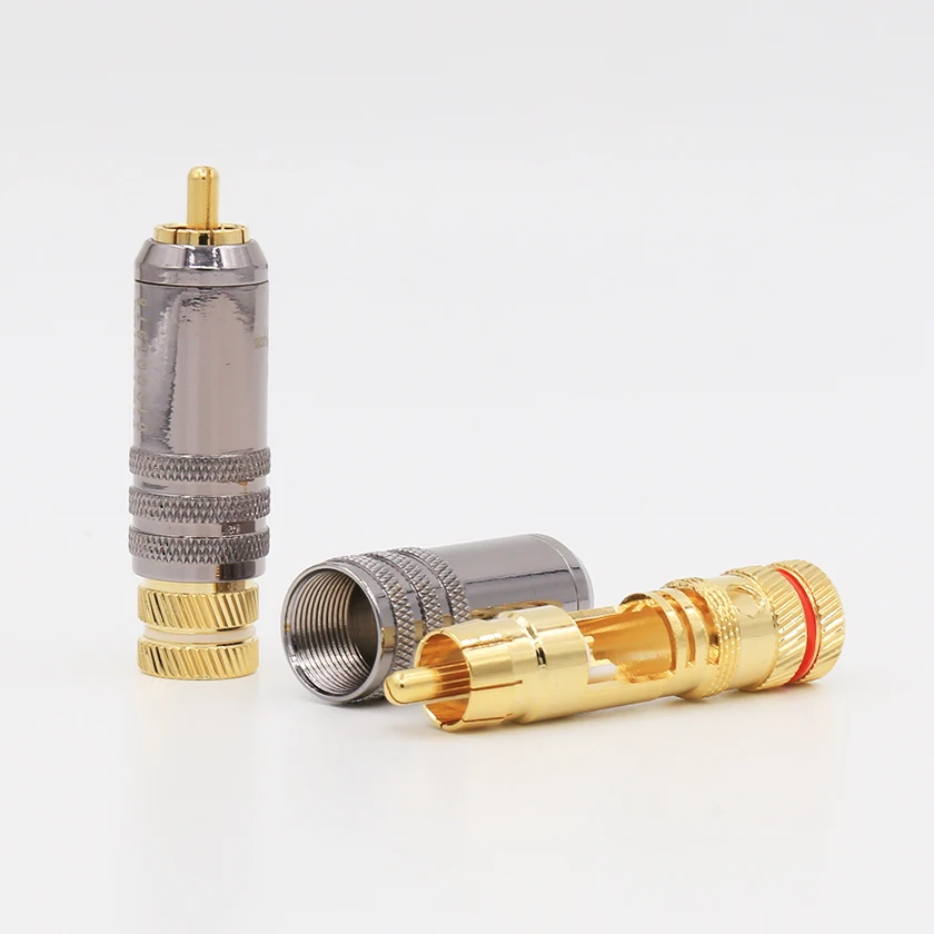 WBT Hi-End 24K позолоченный штекер RCA прочный разъем винты пайка Блокировка Аудио Видео