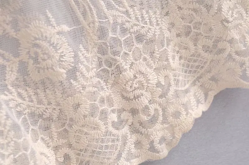 WOSU Для женщин летние кружевные сетчатые платья с расклешенным рукавом Empire v