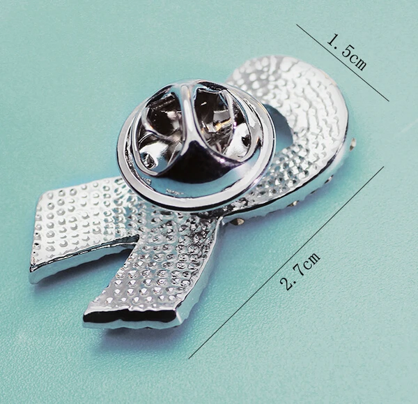 Zavorohin Rhinestone Crystal Cancer Awareness Black Ribbon Brooch Pin For Women To Prevent Breast Brooches | Украшения и