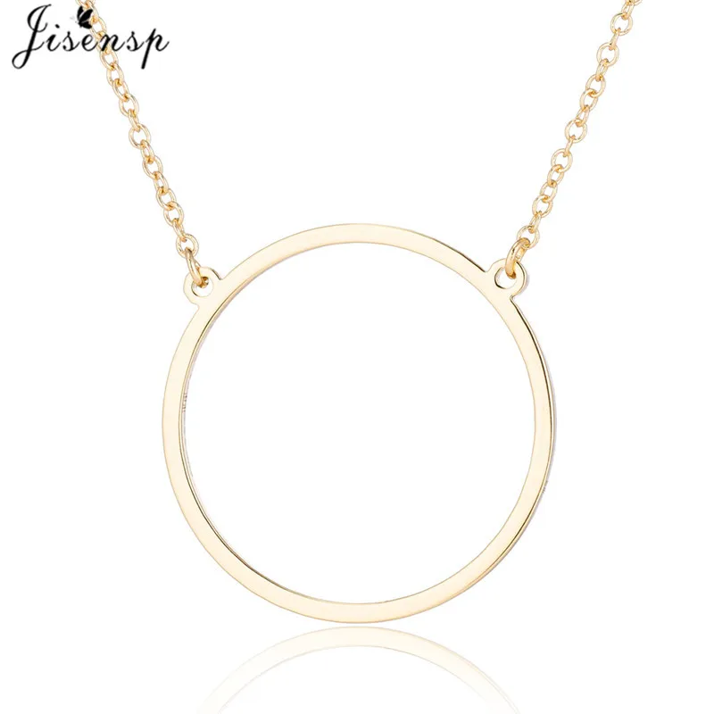 Jisensp Simple Round Stainless Steel Bracelets for Women Adjustable Gold Bracelet Bangles Lady Bridesmaid Gift pulseras - Окраска металла: necklace gold