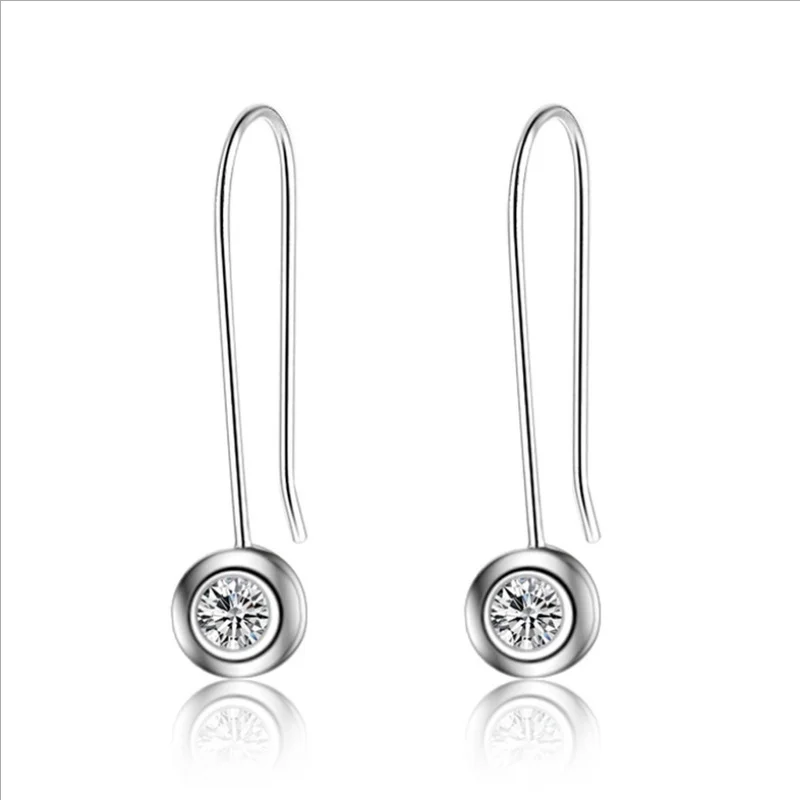 

Everoyal New Arrival Lady Silver 925 Earrings For Women Jewelry Vintage Zircon Round Drop Earrings Girls Lady Accessories Female