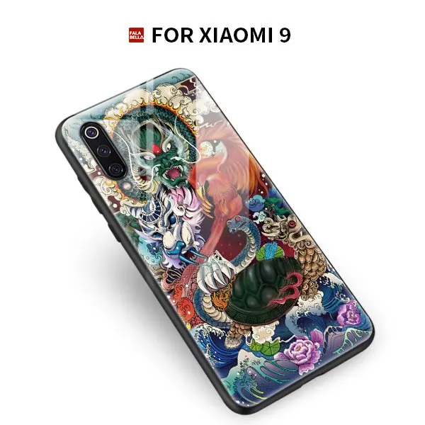 Японский чехол для телефона Ukiyo-e Arts Xiaomi MI9 MI9SE MI 9 SE Kirin &amp Dragon мягкий из закаленного