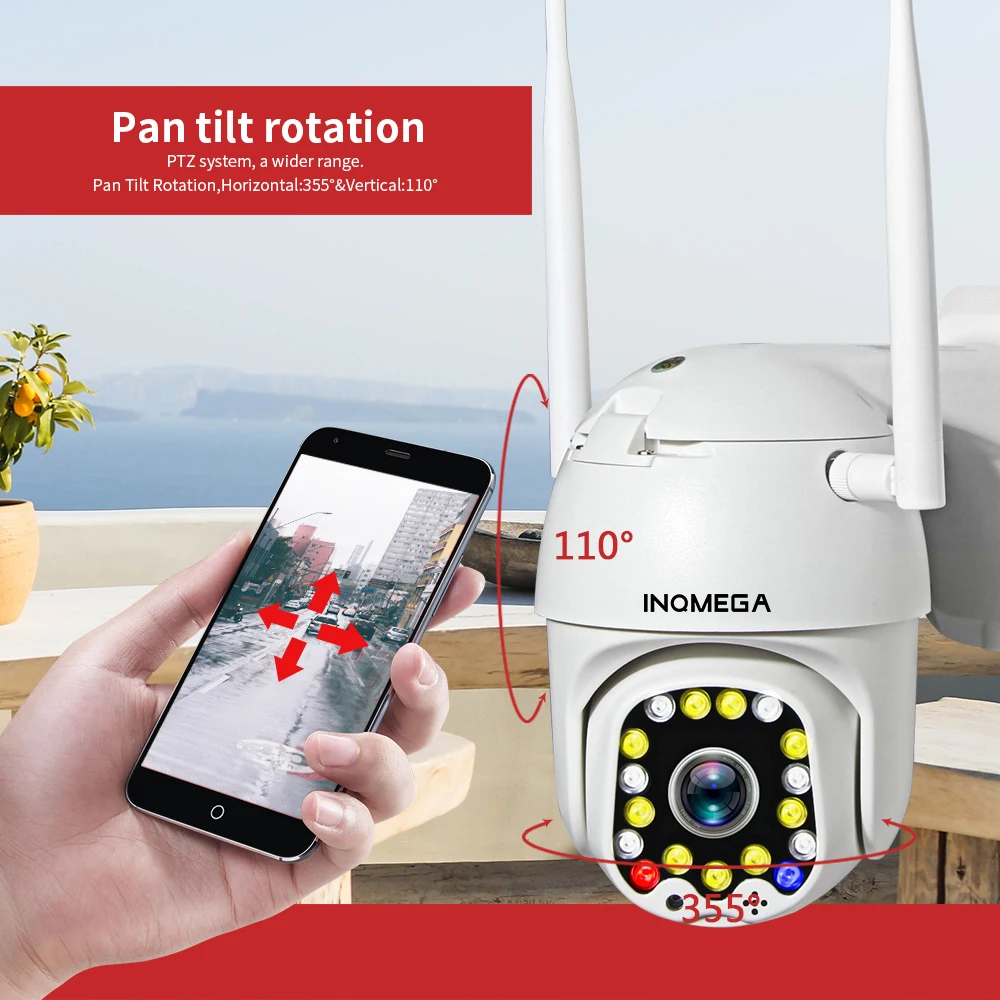 INQMEGA PTZ IP камера 1080P Автоматическая скорость слежения купольная WiFi Беспроводная CCTV камера наружного видеонаблюдения Водонепроницаемая камера
