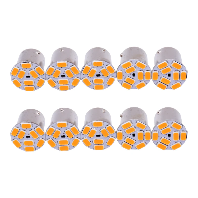 LYMOYO 10 шт. ba15s 1156 P21W 9 светодиодов 5730 9smd желтая автомобильная светодиодная лампа для
