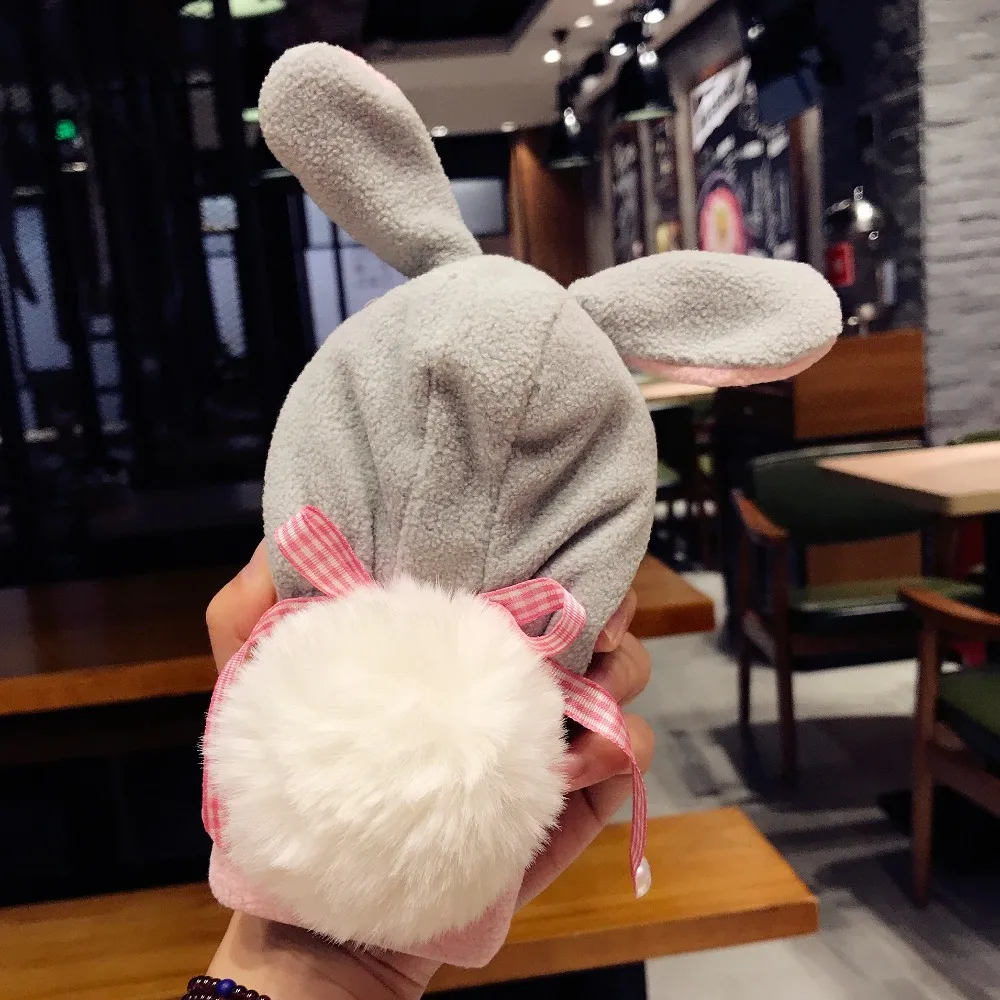 Lovely Animal Hat Cover For iPhone 6 6S 7 8 Plus X XR XS Max Fur Case Winter Warm Rabbit Pig Christmas |