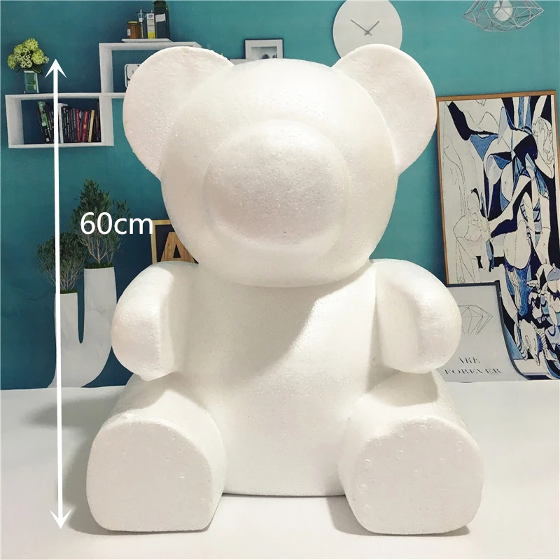3 размера творческие Diy подарки пузырьковый Розовый Медведь Diy Материал пена пластиковый медведь искусственный цветок Embryo пена пластиковые цветы