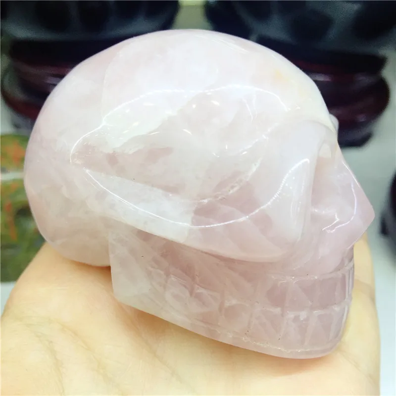 1 шт. ручная работа натуральный тигровый глаз порошок череп Хрустальная резная