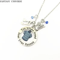 fantasy universe dear evan hansen charm necklace broadway musical metal high quality note clothes small jewelry womanboy gift