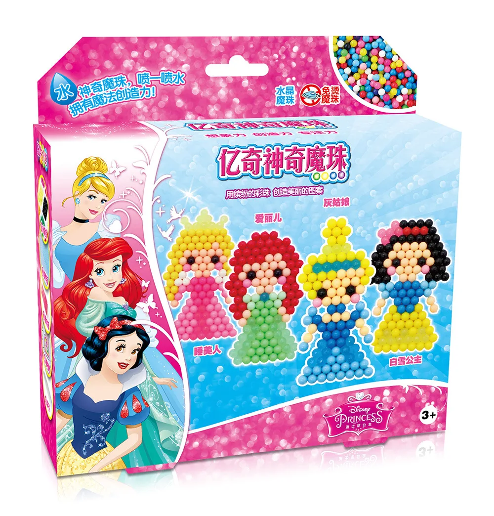 Disney Мультфильм Эльза DIY волшебная бусина Детская обучающая игрушка ручная работа bean вода липкая креативная живопись день рождения девочки мальчика подарок