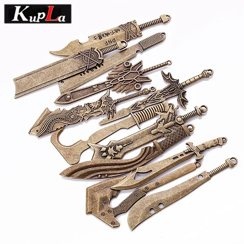 C5567a Kupla винтажные Подвески с большим мечом DIY модные подвески с ножом металлические трендовые Подвески с мечом для изготовления ювелирных изделий 12 шт./лот C5611 - Окраска металла: C5567a