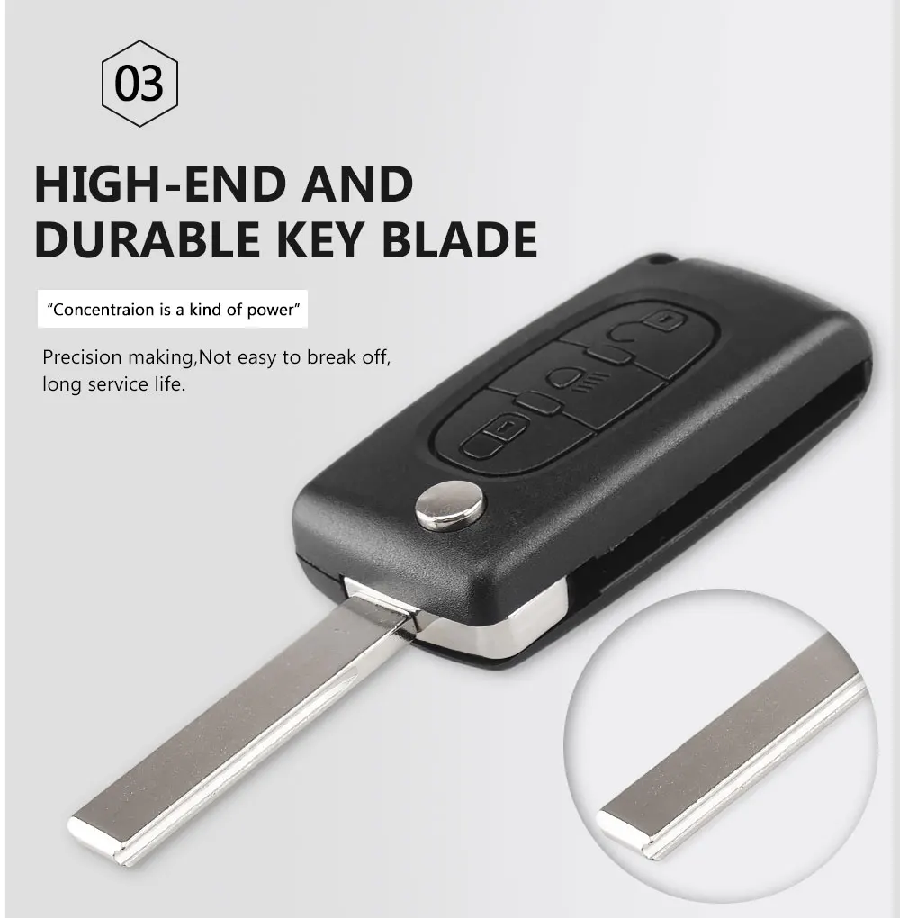 KEYYOU для Citroen C1 C2 C4 Picasso C5 C6 3 кнопки брелок дистанционный чехол светильник символ со значком CE0536