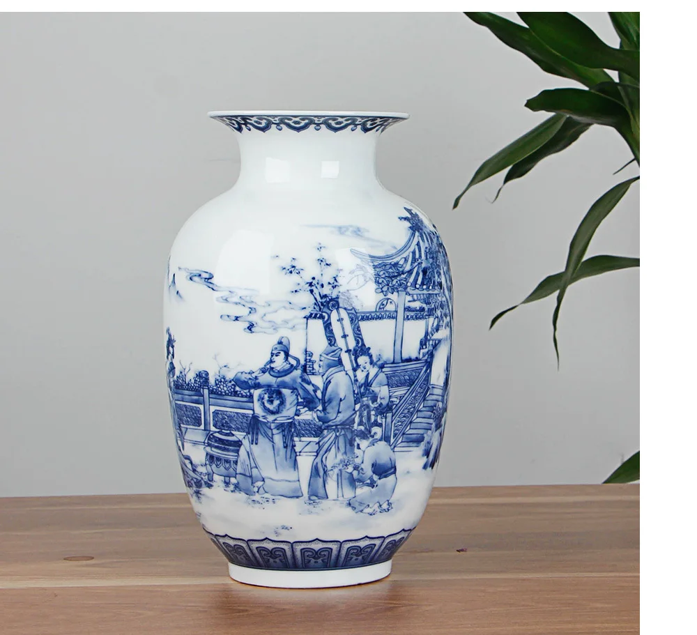 Classic Chinese Blue And White Ceramic Vase Ancient Tabletop Porcelain Flower Vase For Hotel Dining Room wedding Decoration