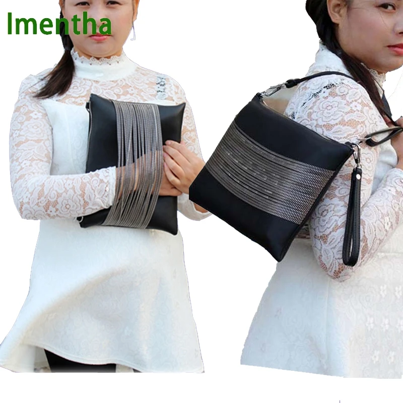 2017 винтажные женские сумки через плечо для женщин кошельки и черная Дамская