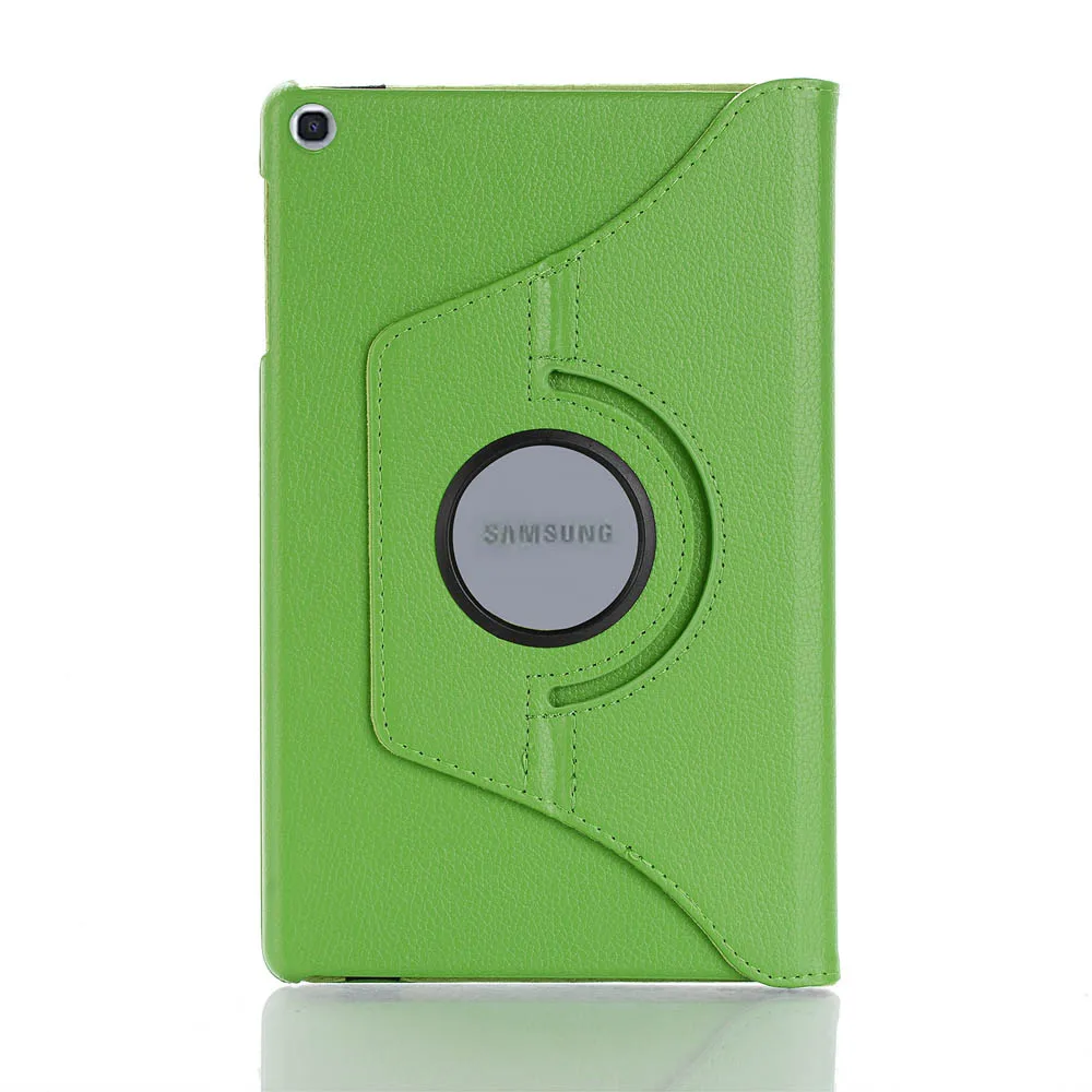 Green 360 Rotating Case For Samsung Galaxy Tab A 8.0 S Pen P200 P205 SM-P200 SM-P205 Smart Auto Sleep / Wake Stand Leather Cover - Color: Green