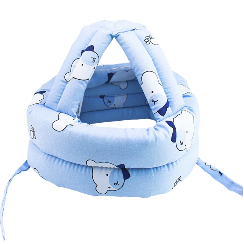blue bear Брендовый защитный шлем безопасности для малышей Маленькие девочки и мальчики, прогулочная тиара, защита головы, мягкий детский головной убор для маленьких мальчиков и девочек - Color: blue bear