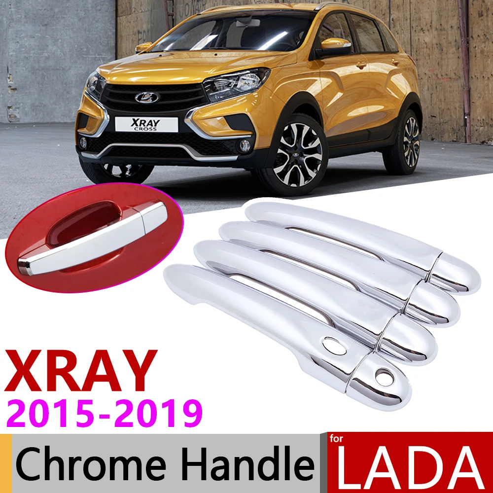 Для Lada XRAY АВТОВАЗ 2015 ~ 2019 роскошный хромированный чехол для наружных дверей