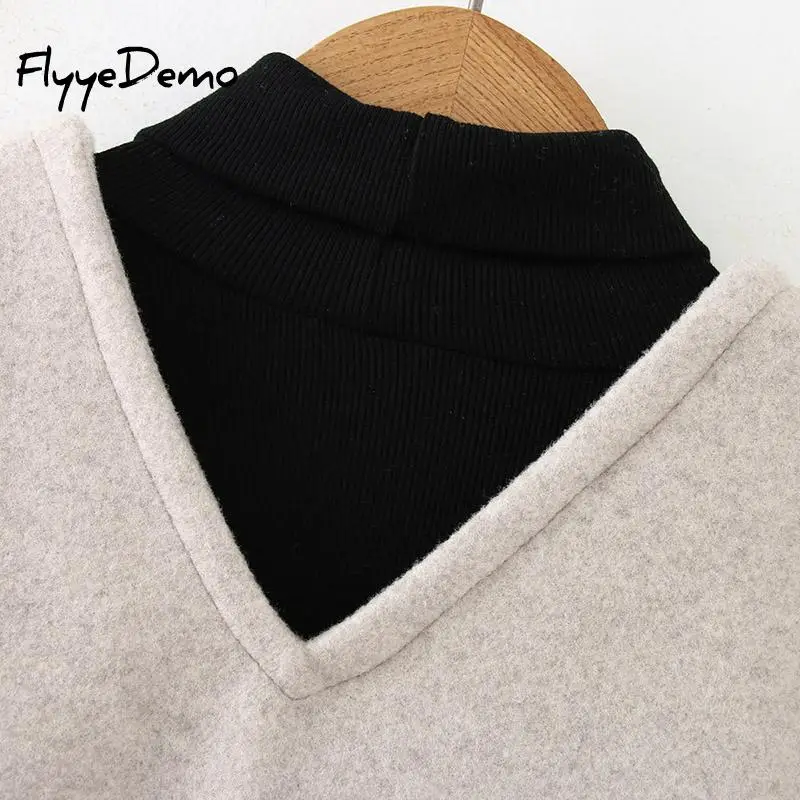 Комплект из 2 предметов свободное английское теплое зимнее женское Шерстяное