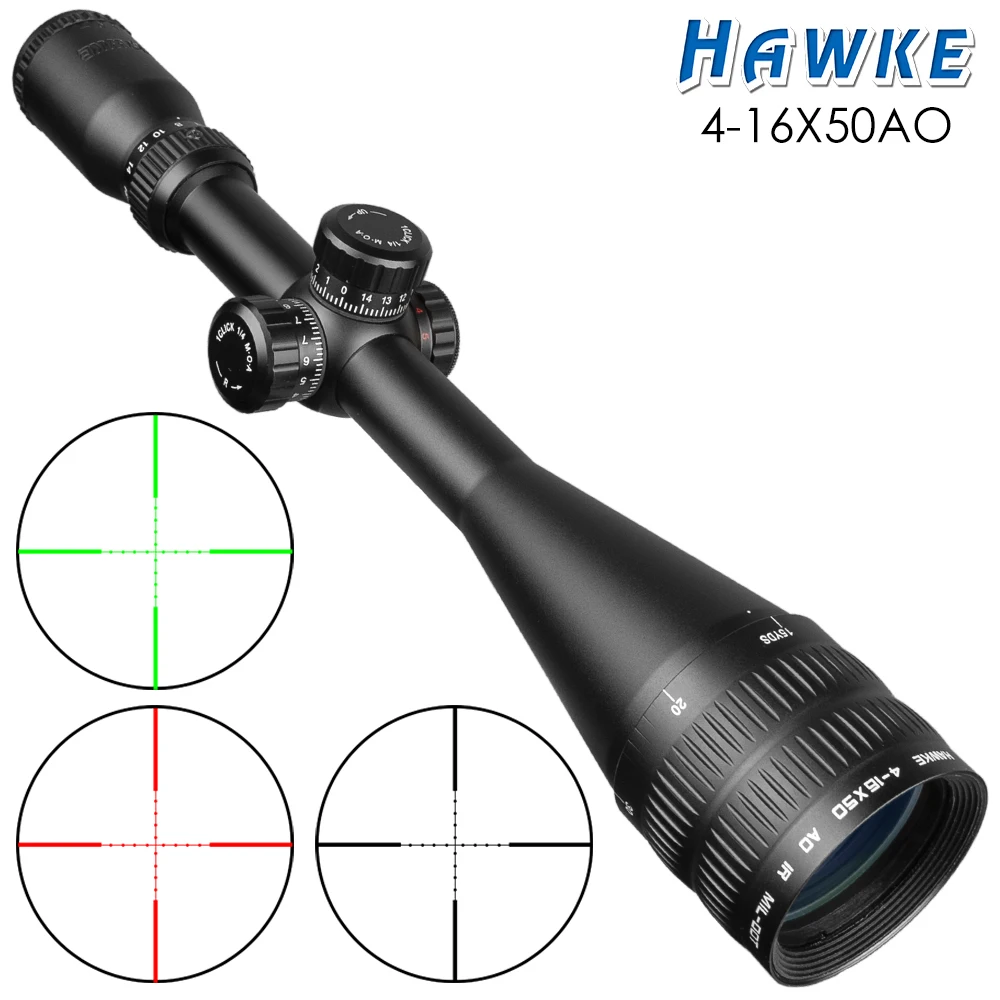 Hawke 4 16x50 прицел тактический AOIR прицелы для охоты Красный Зеленый Крест с