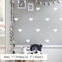 100pcs50pcs love heart white soft pink black teal color wall stickers for girls room removable home decoration decals d863