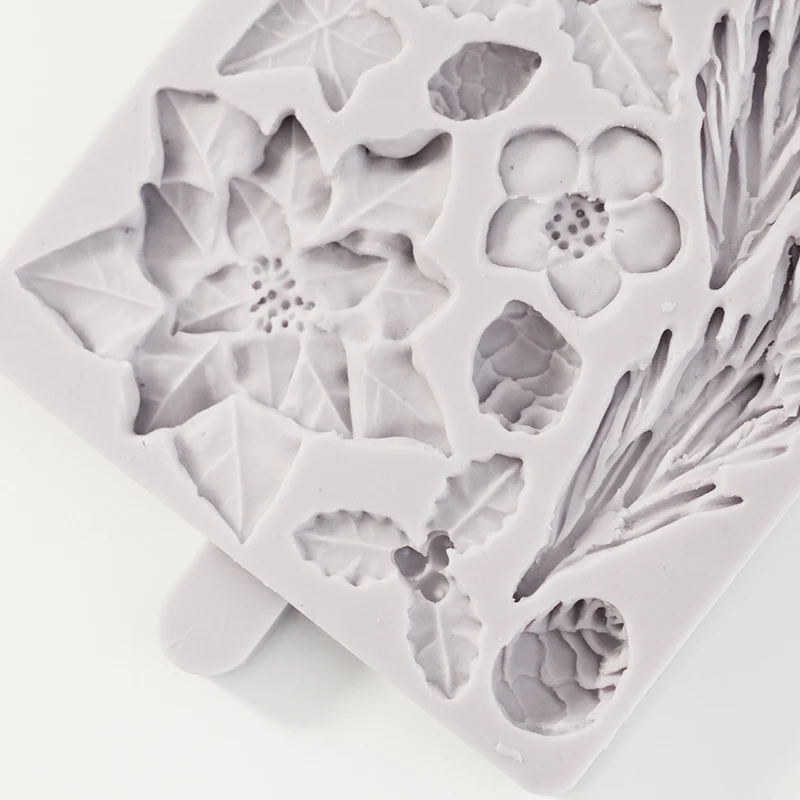 PRZY 2017 Рождественская форма для помадки в форме цветка листа фотошоколада