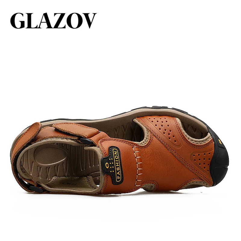 GLAZOV/Новинка высококачественные мужские сандалии из натуральной кожи удобная