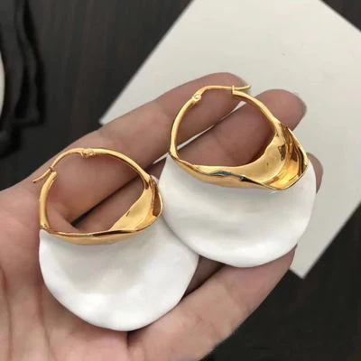 Эмаль CC Exaggrate большая серьга Kolczyki Kupe Joyas золотой белый синий 3 цвета букле Oreille Oorbel ohrrrringe бижутерия для женщин - Окраска металла: White Color