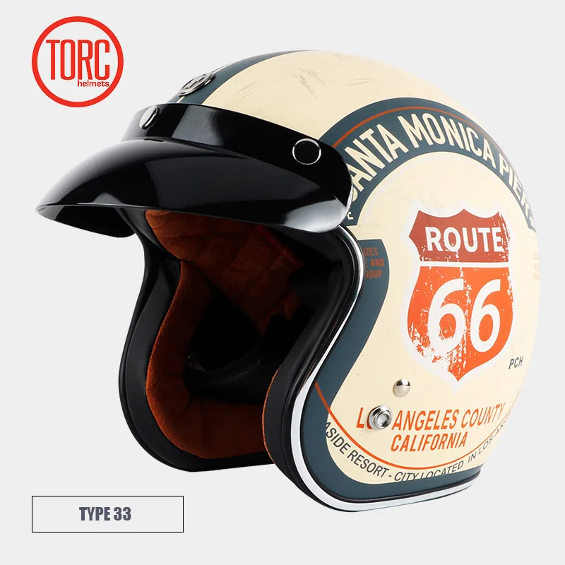 Шлем TORC moto cycle с открытым лицом классический винтажный шлем jets мотоциклетный шлем в стиле ретро capacete moto queiro ew casco moto DOT T50 - Цвет: type 33