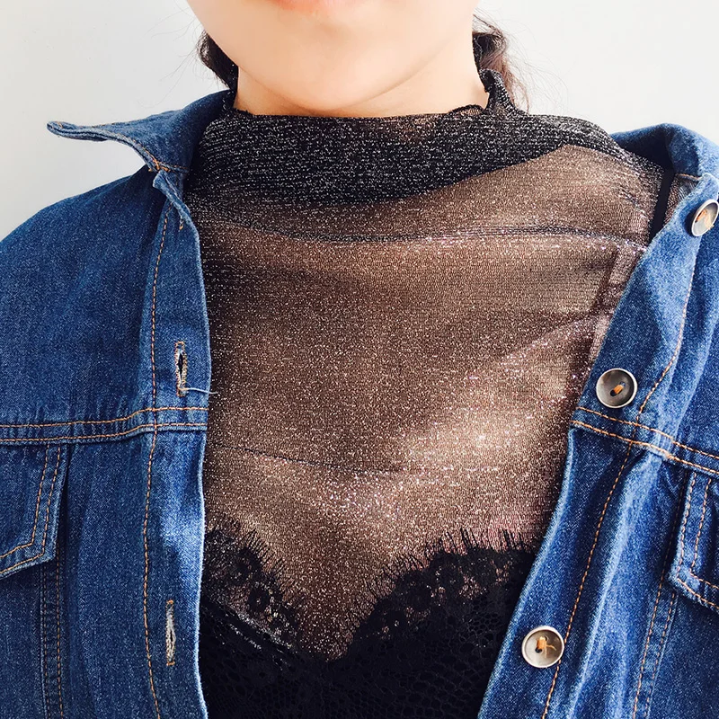 2019 Модные прозрачные футболки с листьями Женская сетчатая рубашка женские