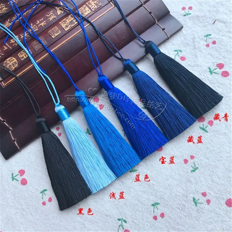 10 шт. 8 см длинные 0,8 см широкие маленькие DIY ювелирные аксессуары искусственный шелк серьги с кисточками закладки Висячие кисточки платье одежда