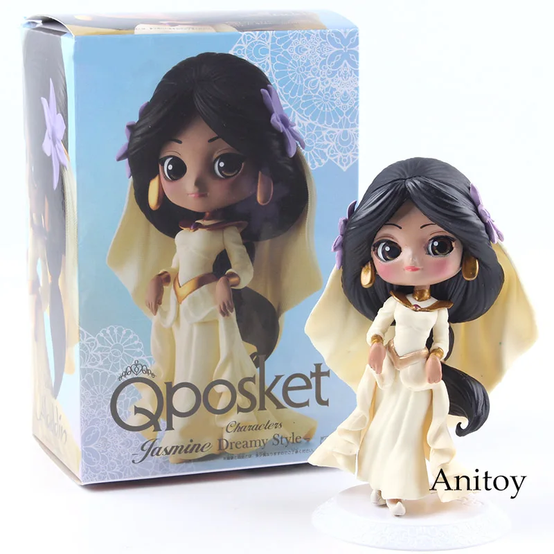 Yellow with box QPosket Q Posket персонажи Алладин Принцесса Жасмин фигурка Сказочный Стиль ПВХ Аниме Фигурки Коллекционная модель игрушки - Цвет: Yellow with box