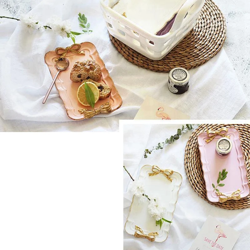 Подносы для хранения тортов в европейском стиле с бантом органайзер макияжа