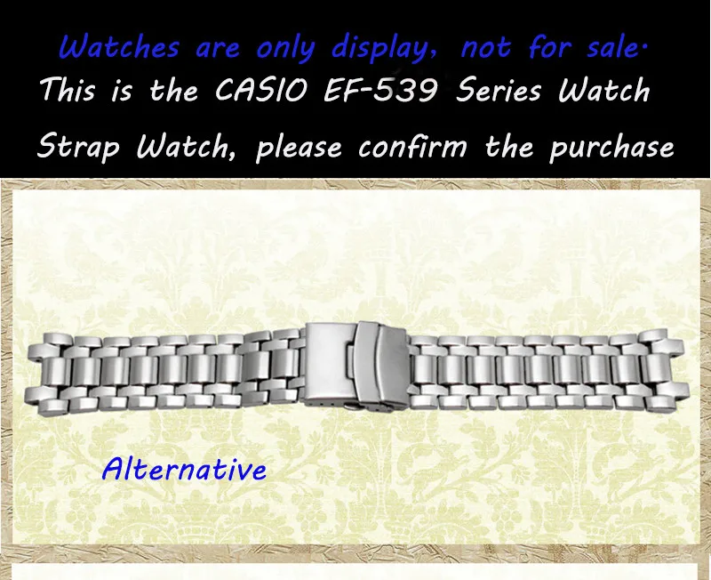 UYOUNG ремешок для часов Casio EF-539 из нержавеющей стали браслет аксессуары для часов Серебряный ремешок