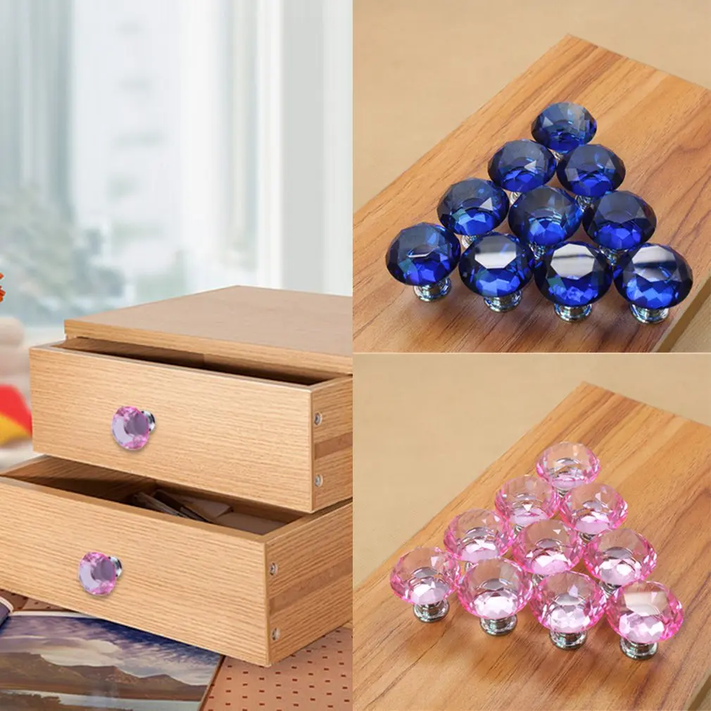 1 шт. 30 мм Хрустальный Шкаф ящика туалетного комода шкафа для одежды дверные ручки