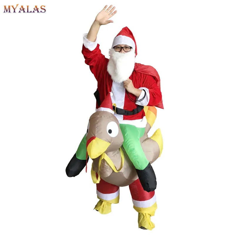 Надувные Санта Клаус ездить костюм северного оленя Снеговик куриного мяса