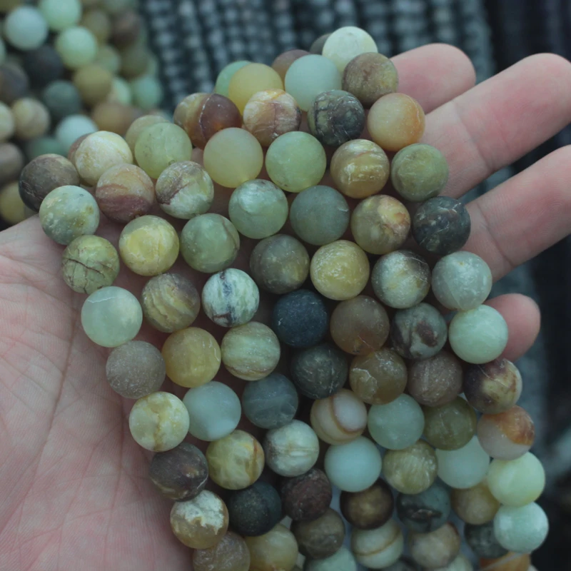 Круглые бусины из нефрита с цветком мороза натурального камня для