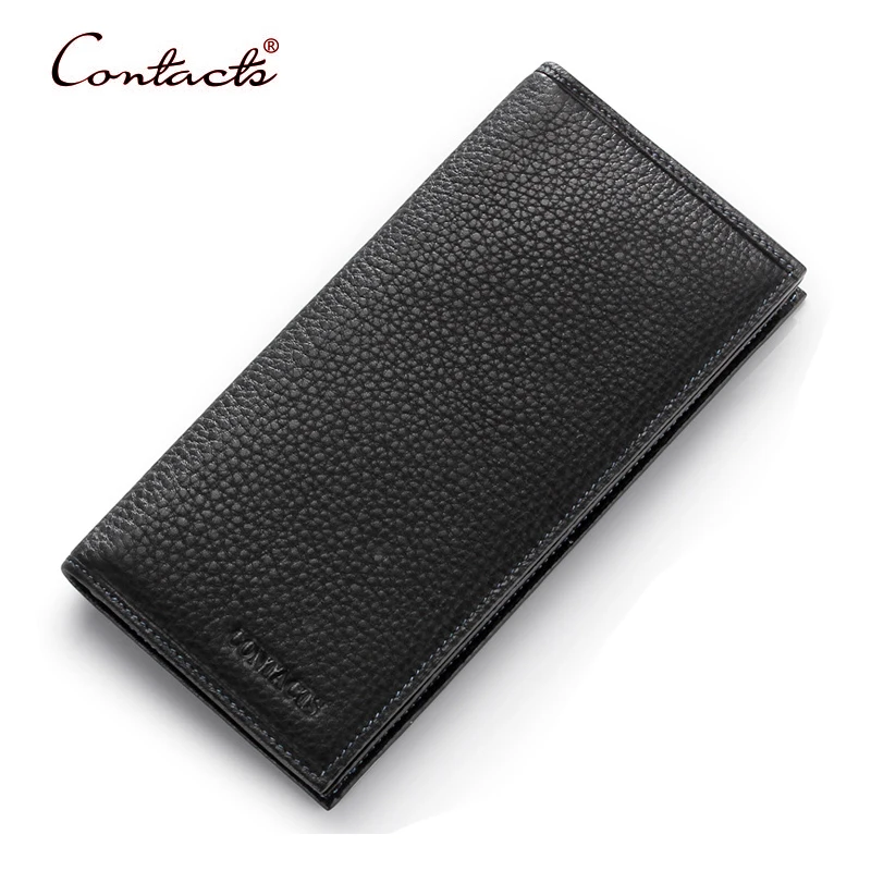 Contact's бумажник мужчины натуральная кожа держатель карты монета 2017 черные туфли