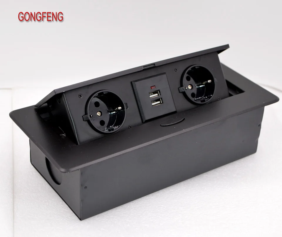 GONGFENG Лидер продаж Новинка Германия Стандартный Настольный мощность двойной USB(charg) Соединительная коробка офис Конференц стол Розетка
