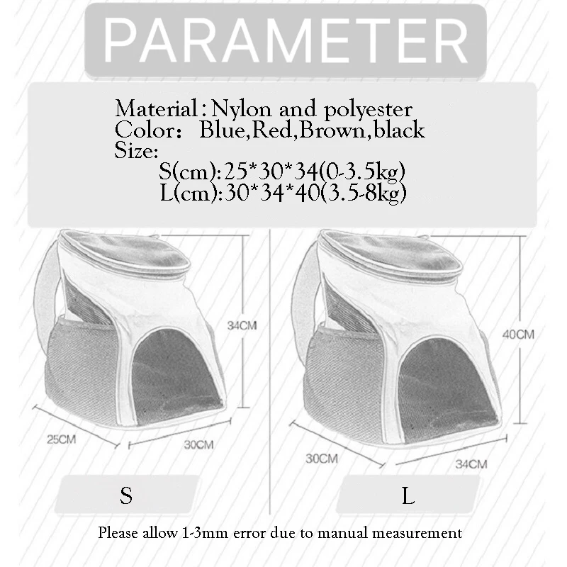Outdoor Pet Dog Carrier Bag Double Shoulder Portable Travel Backpack Mesh Cat Bags Kitten Puppy Hiking Supplies | Дом и сад